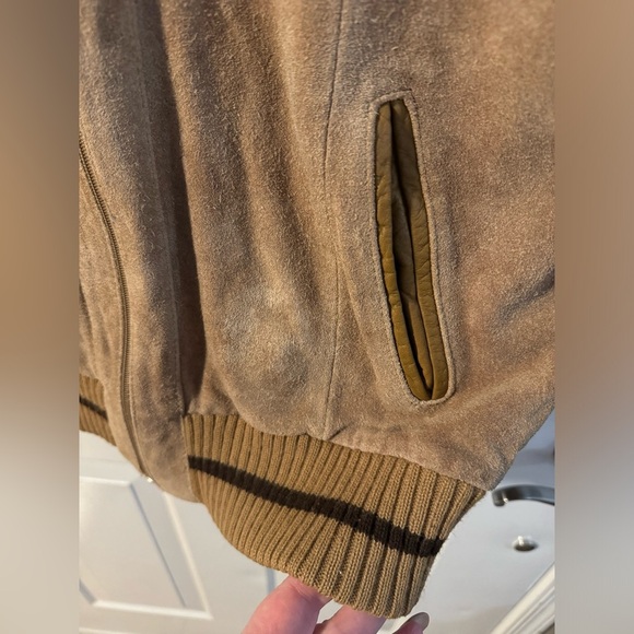 80’s Leather Knit Bomber Jacket Stranger Things Made in Korea Preppy Streetwear - Picture 2 of 11